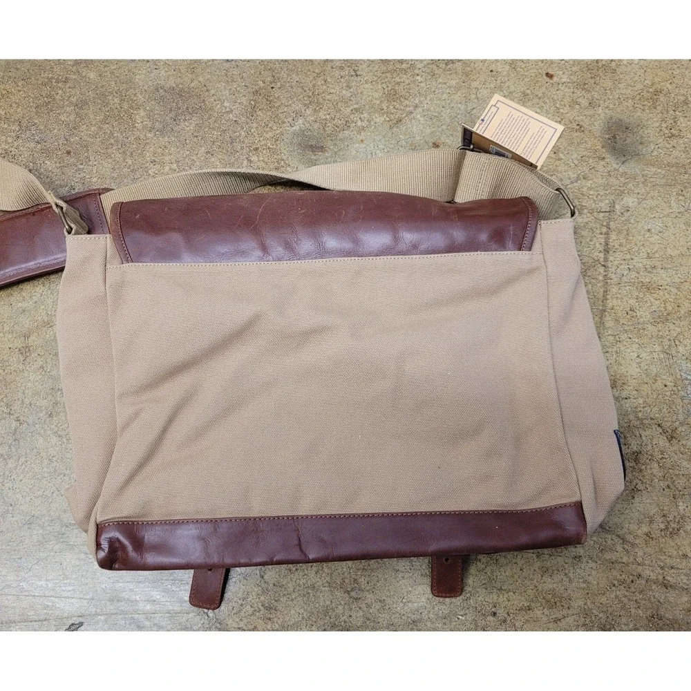 Cooperstown Collection Red Sox Messenger Bag Unisex Large Brown Leather Canvas